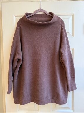 Free People Mauve Turtleneck Oversized Sweater